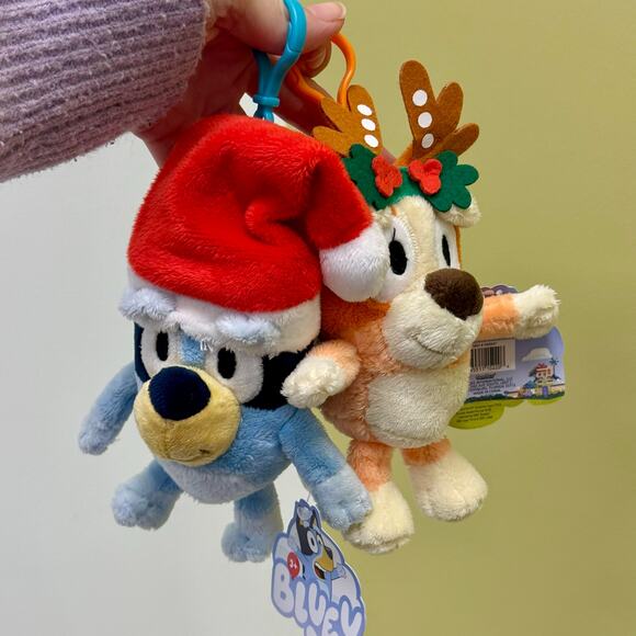 Disney Bluey Christmas Bundle Ornaments Backpack Purse Clip Plush Charm XMas - Picture 1 of 5
